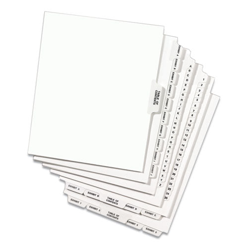 Avery-style Preprinted Legal Side Tab Divider, Exhibit A, Letter, White, 25-pack, (1371)