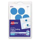 Printable Self-adhesive Removable Color-coding Labels, 1.25" Dia., Light Blue, 8-sheet, 50 Sheets-pack, (5496)