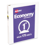 Economy View Binder With Round Rings , 3 Rings, 1" Capacity, 11 X 8.5, White, (5711)