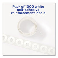 Dispenser Pack Hole Reinforcements, 1-4" Dia, White, 1000-pack, (5720)