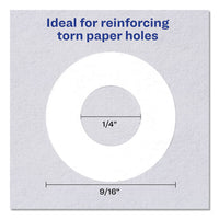 Dispenser Pack Hole Reinforcements, 1-4" Dia, White, 1000-pack, (5720)