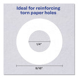 Dispenser Pack Hole Reinforcements, 1-4" Dia, White, 1000-pack, (5720)