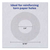 Dispenser Pack Hole Reinforcements, 1-4" Dia, Clear, 200-pack, (5721)