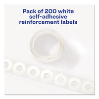 Dispenser Pack Hole Reinforcements, 1-4" Dia, White, 200-pack, (5729)