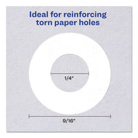 Dispenser Pack Hole Reinforcements, 1-4" Dia, White, 200-pack, (5729)