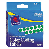 Handwrite-only Self-adhesive Removable Round Color-coding Labels In Dispensers, 0.25" Dia., Green, 450-roll, (5791)
