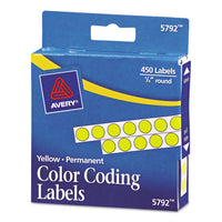 Handwrite-only Permanent Self-adhesive Round Color-coding Labels In Dispensers, 0.25" Dia., Yellow, 450-roll, (5792)