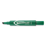 Marks A Lot Regular Desk-style Permanent Marker, Broad Chisel Tip, Green, Dozen, (7885)