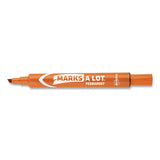 Marks A Lot Large Desk-style Permanent Marker, Broad Chisel Tip, Orange, Dozen, (8883)