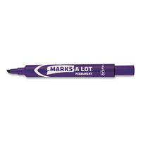 Marks A Lot Large Desk-style Permanent Marker, Broad Chisel Tip, Purple, Dozen, (8884)