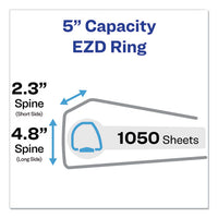 Durable View Binder With Durahinge And Ezd Rings, 3 Rings, 5" Capacity, 11 X 8.5, Black, (9900)