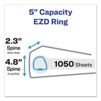 Durable View Binder With Durahinge And Ezd Rings, 3 Rings, 5" Capacity, 11 X 8.5, White, (9901)