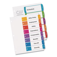 Customizable Table Of Contents Ready Index Dividers With Multicolor Tabs, 8-tab, 1 To 8, 11 X 8.5, White, 3 Sets