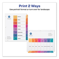 Customizable Table Of Contents Ready Index Dividers With Multicolor Tabs, 8-tab, 1 To 8, 11 X 8.5, White, 3 Sets