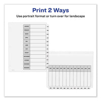 Customizable Toc Ready Index Black And White Dividers, 12-tab, Letter