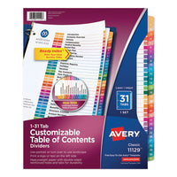 Customizable Toc Ready Index Multicolor Dividers, 31-tab, Letter