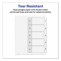 Customizable Toc Ready Index Black And White Dividers, 5-tab, Letter