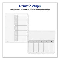 Customizable Toc Ready Index Black And White Dividers, 5-tab, Letter