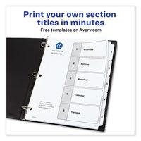 Customizable Toc Ready Index Black And White Dividers, 5-tab, Letter