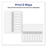 Customizable Toc Ready Index Black And White Dividers, 8-tab, Letter