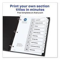 Customizable Toc Ready Index Black And White Dividers, 10-tab, Letter