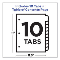 Customizable Toc Ready Index Black And White Dividers, 10-tab, Letter