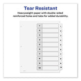 Customizable Toc Ready Index Black And White Dividers, 10-tab, Letter