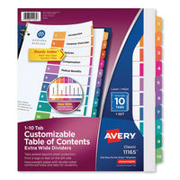 Customizable Toc Ready Index Multicolor Dividers, 10-tab, Letter