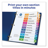 Customizable Toc Ready Index Multicolor Dividers, 12-tab, Letter, 6 Sets