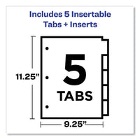 Insertable Dividers W-single Pockets, 5-tab, 11 1-4 X 9 1-8