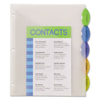 Insertable Style Edge Tab Plastic 1-pocket Dividers, 5-tab, 11.25 X 9.25, Translucent