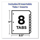 Insertable Style Edge Tab Plastic 1-pocket Dividers, 8-tab, 11.25 X 9.25, Translucent, 1 Set