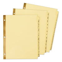 Preprinted Laminated Tab Dividers W-gold Reinforced Binding Edge, 25-tab, Letter