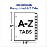 Preprinted Laminated Tab Dividers W-gold Reinforced Binding Edge, 25-tab, Letter