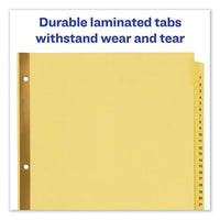 Preprinted Laminated Tab Dividers W-gold Reinforced Binding Edge, 31-tab, Letter