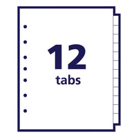 Preprinted Tab Dividers, 12-tab, 8.5 X 5 1-2