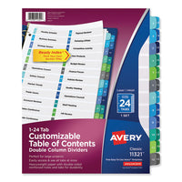 Customizable Toc Ready Index Double Column Multicolor Dividers, 24-tab, Letter