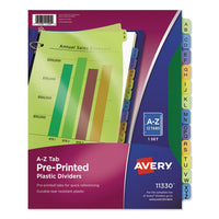 Durable Preprinted Plastic Tab Dividers, 12-tab, A To Z, 11 X 8.5, Assorted, 1 Set