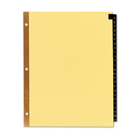 Preprinted Black Leather Tab Dividers W-gold Reinforced Edge, 25-tab, Ltr