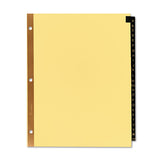 Preprinted Black Leather Tab Dividers W-gold Reinforced Edge, 25-tab, Ltr