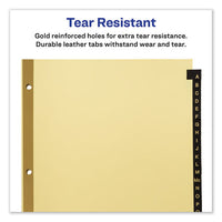 Preprinted Black Leather Tab Dividers W-gold Reinforced Edge, 25-tab, Ltr