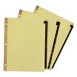 Preprinted Black Leather Tab Dividers W-gold Reinforced Edge, 12-tab, Ltr