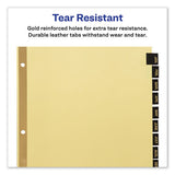 Preprinted Black Leather Tab Dividers W-gold Reinforced Edge, 12-tab, Ltr