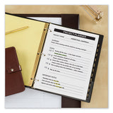 Preprinted Black Leather Tab Dividers W-gold Reinforced Edge, 12-tab, Ltr