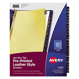 Preprinted Black Leather Tab Dividers W-gold Reinforced Edge, 12-tab, Ltr