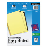 Preprinted Black Leather Tab Dividers W-gold Reinforced Edge, 31-tab, Ltr