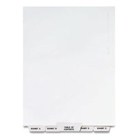 Preprinted Legal Exhibit Bottom Tab Index Dividers, Avery Style, 27-tab, Exhibit A To Exhibit Z, 11 X 8.5, White, 1 Set