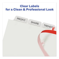 Print And Apply Index Maker Clear Label Dividers, 8 White Tabs, Letter