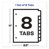 Print And Apply Index Maker Clear Label Dividers, 8 White Tabs, Letter