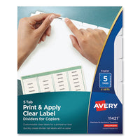 Print And Apply Index Maker Clear Label Dividers, Copiers, 5-tab, Letter, 5 Sets